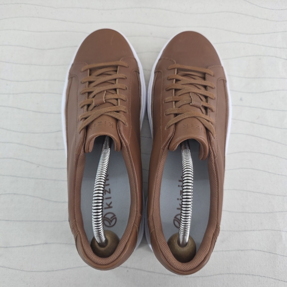 Kizik Unisex Vegas Brown Leather Casual Walking Sneakers Shoes Size 7.5 M/ 9 W - Picture 7 of 11